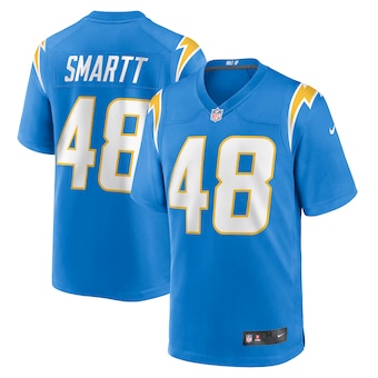 mens nike stone smartt powder blue los angeles chargers game